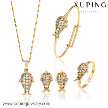 62848-Xuping Copper Alloy Best Gold Design Baby Jewellery Set